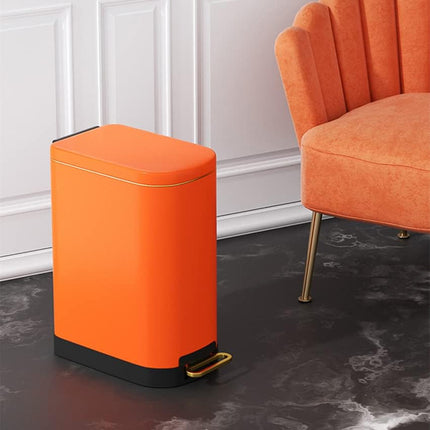 10L Stainless Steel Pedal Trash Can Hands Free Anti Odor Easy Clean Waste Bin