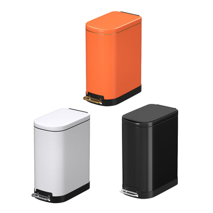 10L Stainless Steel Pedal Trash Can Hands Free Anti Odor Easy Clean Waste Bin