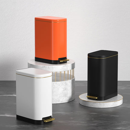 10L Stainless Steel Pedal Trash Can Hands Free Anti Odor Easy Clean Waste Bin