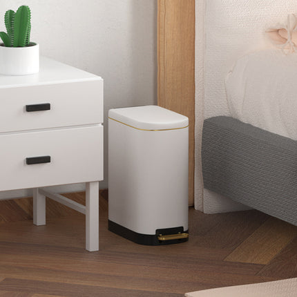 10L Stainless Steel Pedal Trash Can Hands Free Anti Odor Easy Clean Waste Bin