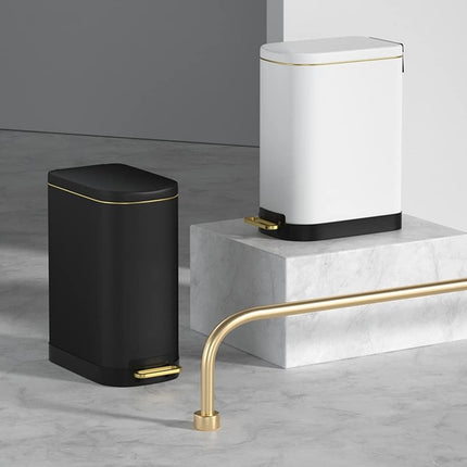 10L Stainless Steel Pedal Trash Can Hands Free Anti Odor Easy Clean Waste Bin