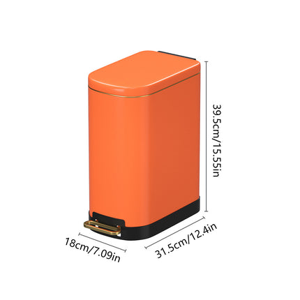 10L Stainless Steel Pedal Trash Can Hands Free Anti Odor Easy Clean Waste Bin