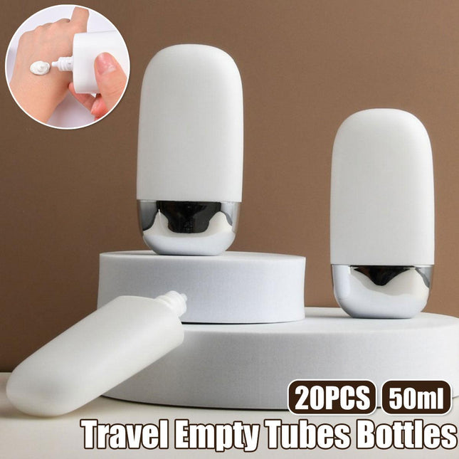 20pcs 50ml Travel Refillable Squeeze Bottles Empty Containers for Lotion Shampoo