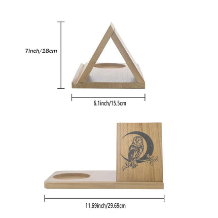 Wooden Small Book Shelf with Drink Glass Pen Holder Triangle Bookmark Book Rest