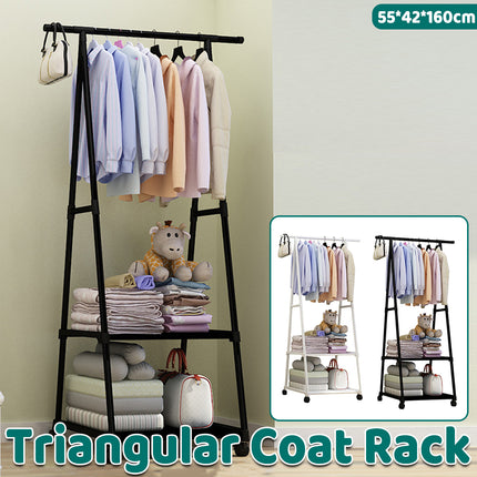 Floor Standing Thickened Triangle Coat Rack Clothes Drying Stable Space Saving