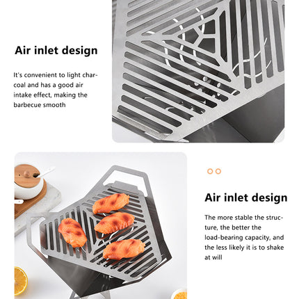 Portable Stainless Steel BBQ Grill Outdoor Folding Charcoal Barbecue Stove