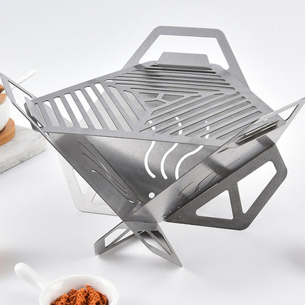 Portable Stainless Steel BBQ Grill Outdoor Folding Charcoal Barbecue Stove