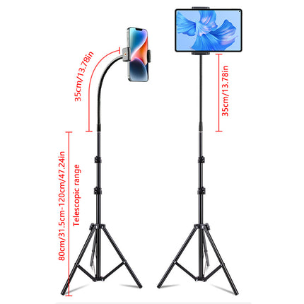 Tripod with Hose Adjustable Height Stable Stand for Live Streaming Photography