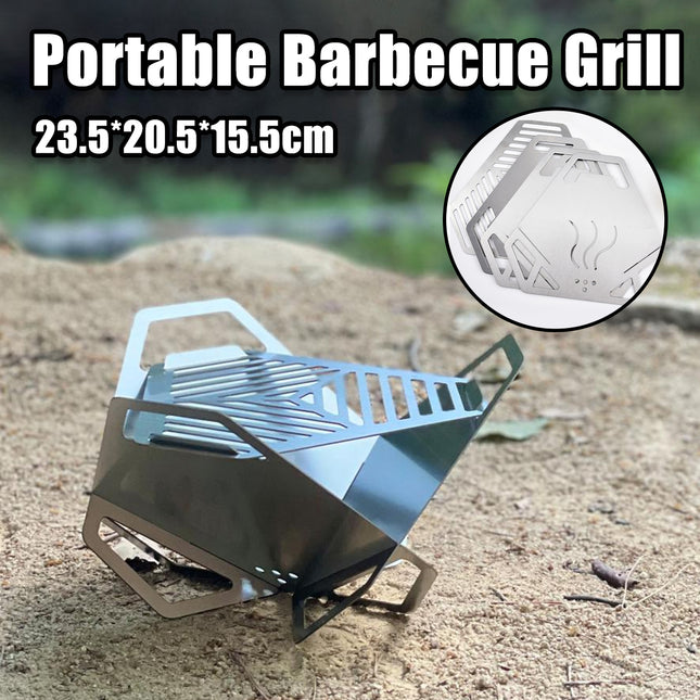Portable Stainless Steel BBQ Grill Outdoor Folding Charcoal Barbecue Stove