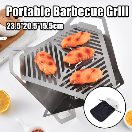 Portable Stainless Steel BBQ Grill Outdoor Folding Charcoal Barbecue Stove