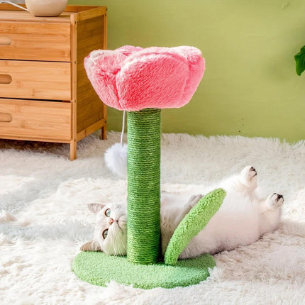 Tulip Cat Scratching Post Durable Sisal Cute Pet Toy Furniture Protector for Cat
