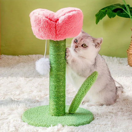 Tulip Cat Scratching Post Durable Sisal Cute Pet Toy Furniture Protector for Cat