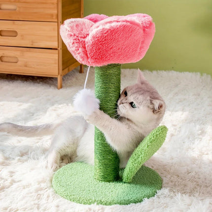 Tulip Cat Scratching Post Durable Sisal Cute Pet Toy Furniture Protector for Cat
