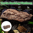 Reptile Turtle Basking Platform Resin Bark Climbing Terrace Suction Cup Tank