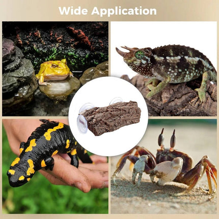 Reptile Turtle Basking Platform Resin Bark Climbing Terrace Suction Cup Tank