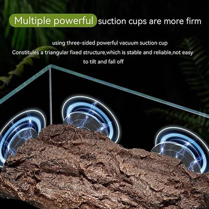 Reptile Turtle Basking Platform Resin Bark Climbing Terrace Suction Cup Tank