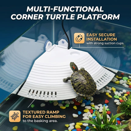 1/4 Round Corner Turtle Basking Platform with Ramp