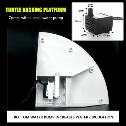 1/4 Round Corner Turtle Basking Platform with Ramp