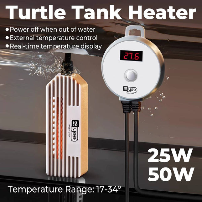 Mini Turtle Tank Heater Rod Digital Display Thermostat Explosion Proof 25W 50W