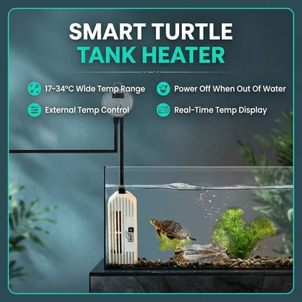 Mini Turtle Tank Heater Rod Digital Display Thermostat Explosion Proof 25W 50W