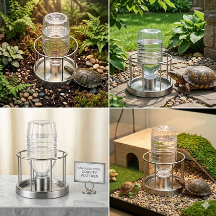 Automatic Turtle Water Feeder Stainless Steel Base L