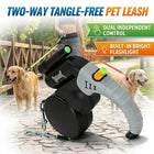 Dual Retractable Dog Leash with Light Black Grey