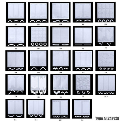 French Tip Nail Decoration Strip Sticker Stencil Guides Manicure Art - Aimall