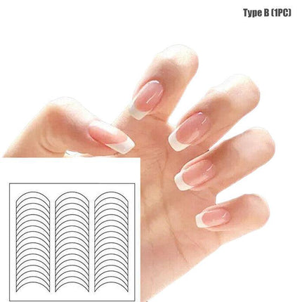 French Tip Nail Decoration Strip Sticker Stencil Guides Manicure Art - Aimall