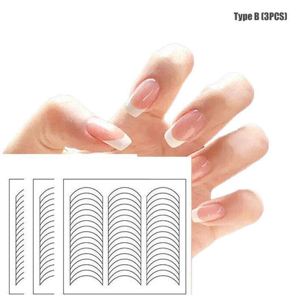 French Tip Nail Decoration Strip Sticker Stencil Guides Manicure Art - Aimall