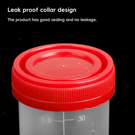 50PCS Disposable Sampling Cup With Lid 40ml Specimen Container For Lab Medical