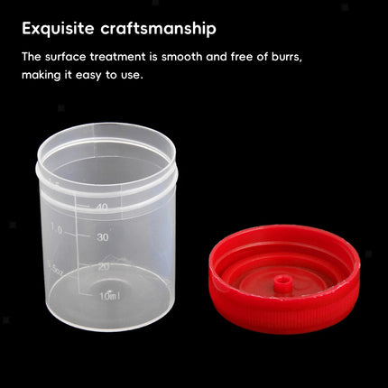 50PCS Disposable Sampling Cup With Lid 40ml Specimen Container For Lab Medical