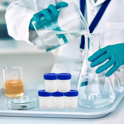 50PCS Disposable Sampling Cup With Lid 40ml Specimen Container For Lab Medical