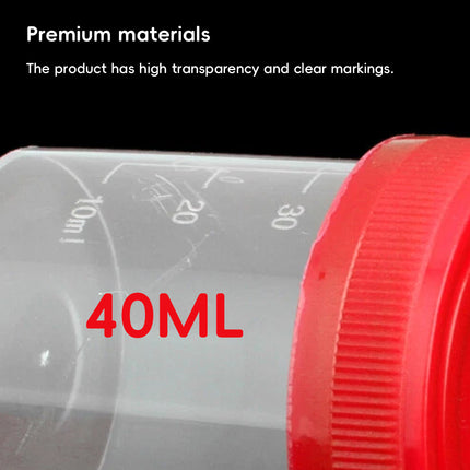 50PCS Disposable Sampling Cup With Lid 40ml Specimen Container For Lab Medical