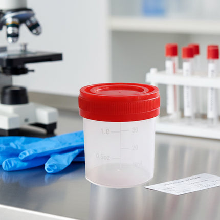 50PCS Disposable Sampling Cup With Lid 40ml Specimen Container For Lab Medical