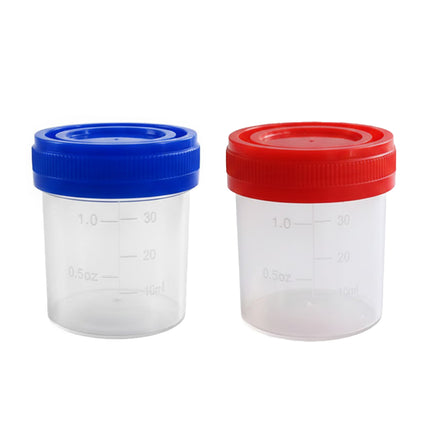 50PCS Disposable Sampling Cup With Lid 40ml Specimen Container For Lab Medical