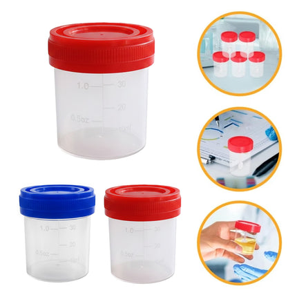 50PCS Disposable Sampling Cup With Lid 40ml Specimen Container For Lab Medical