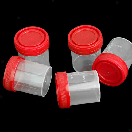 50PCS Disposable Sampling Cup With Lid 40ml Specimen Container For Lab Medical