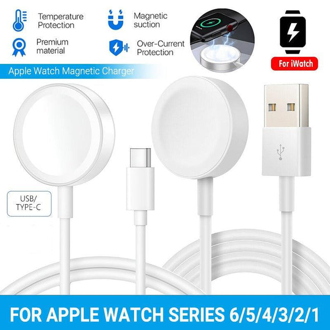 Apple Watch Iwatch Series 6/5/4/3/2/1 Magnetic Charger Usb / Type-C Charging Cable - Aimall