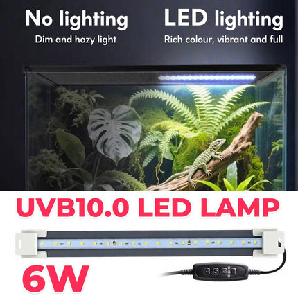 UVB 10 LED Reptile Lamp Bar 6W 290mm with Controller
