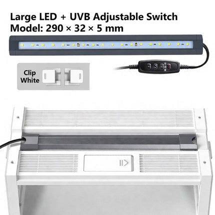 UVB 10 LED Reptile Lamp Bar 6W 290mm with Controller