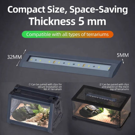 UVB 10 LED Reptile Lamp Bar 6W 290mm with Controller