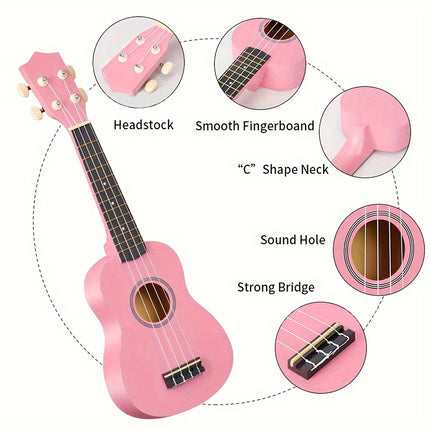 21 Inch Ukulele Beginner 4 String Small Guitar Easy To Learn Clear Sound Use