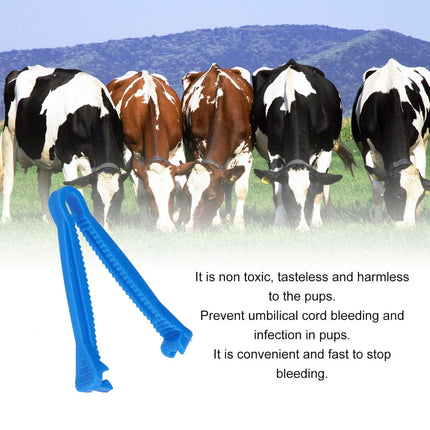100PCS Piglet Umbilical Cord Clips Animal Clamp Tool for Pig Dog Cow Veterinary