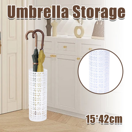 Metal Umbrella Stand Multifunctional Storage Bucket Lobby Organizer Flower Tube