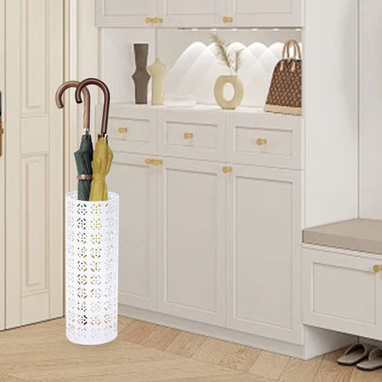 Metal Umbrella Stand Multifunctional Storage Bucket Lobby Organizer Flower Tube