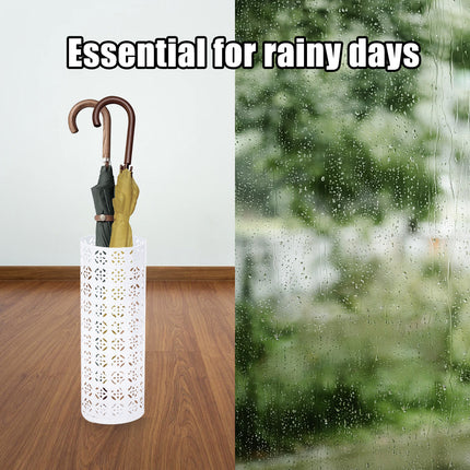 Metal Umbrella Stand Multifunctional Storage Bucket Lobby Organizer Flower Tube