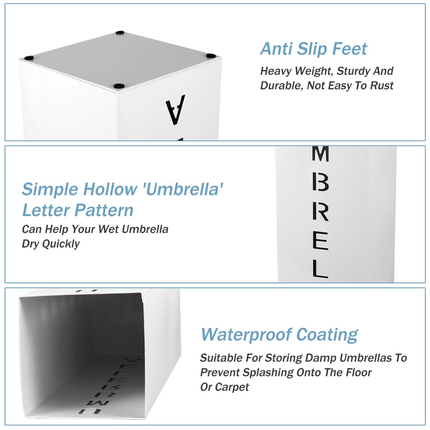 Umbrella Bucket Storage Cylinder Square Storing Umbrellas Home Office Organizer