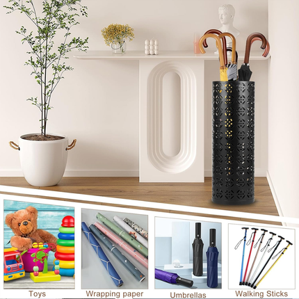 Multifunctional Metal Flower Storage Bucket Umbrella Holder Rack Home Decor