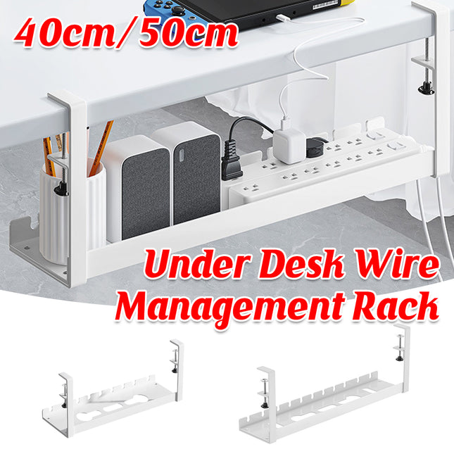 Under Table Cable Management Rack Wire Organizer Power Strip Holder for Home
