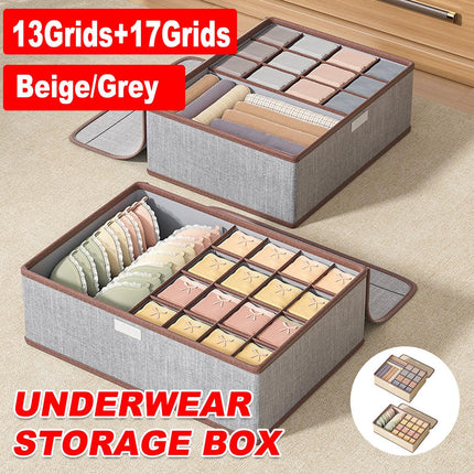 2pcs Drawer Organizer Divider Foldable Storage Box for Bra Sock Underwear Closet